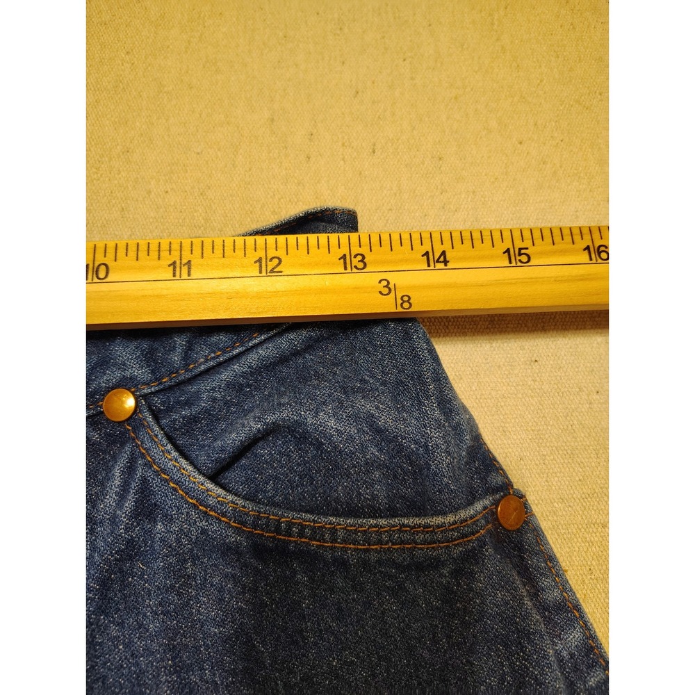 Wrangler Vintage High Waisted Straight Leg Jeans Dark Wash Made in USA 12 T - Picture 4 of 8
